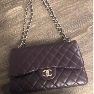 AUTHENTIC CHANEL JUMBO MAXI in eggplant color ..